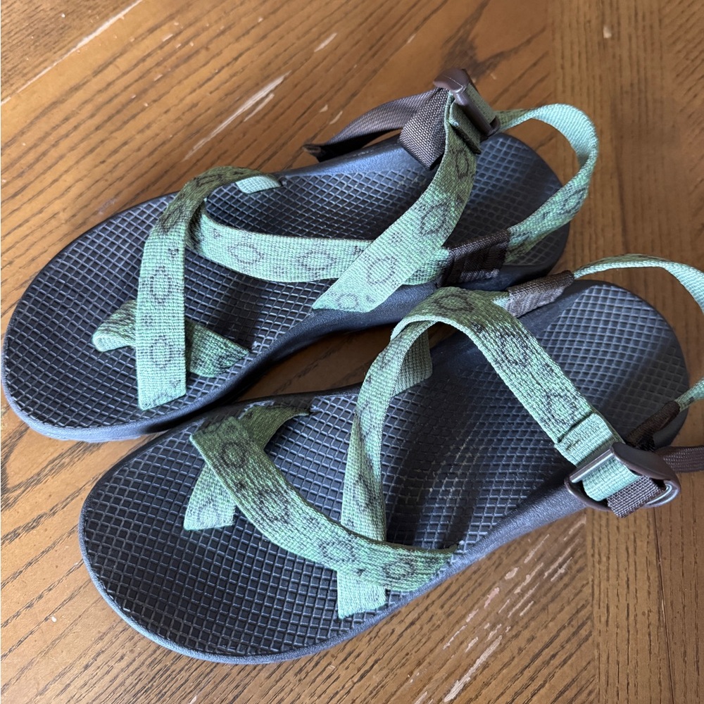 Chaco Green and Brown Sandals